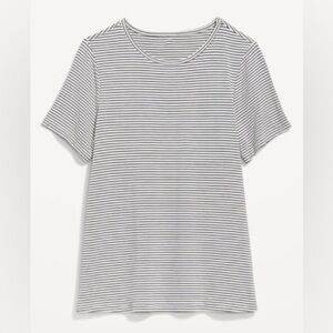Old Navy Luxe Crew Neck Short Sleeve Tee Stripe White Black M Medium